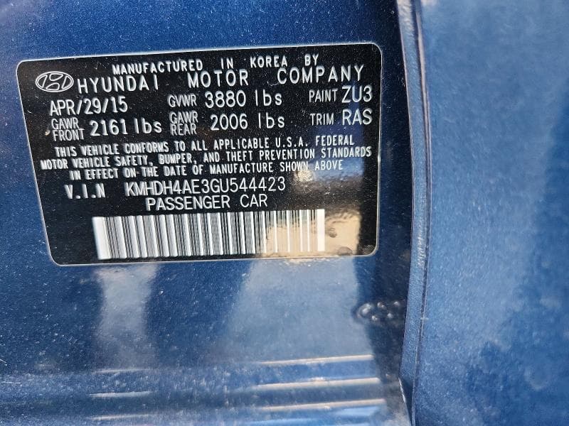 2016 HYUNDAI ELANTRA SE SE 12