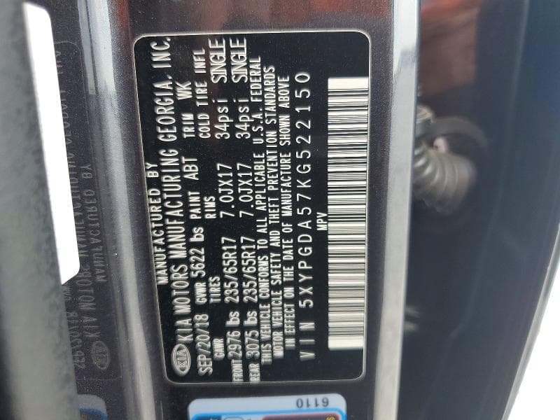 2019 KIA SORENTO LX V6 13
