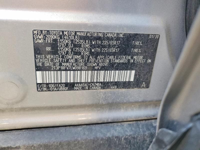 2020 TOYOTA RAV4 XLE 13
