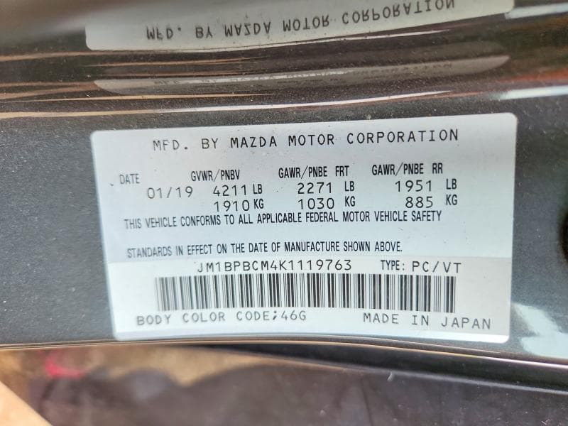 2019 MAZDA 3 PREFERRED PLUS PREFERRED PLUS 12