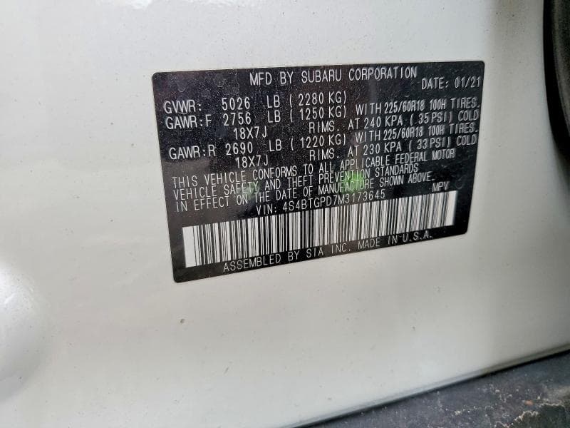 2021 SUBARU OUTBACK TOURING TOURING 13