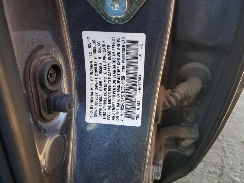 2017 HONDA CIVIC EX 12