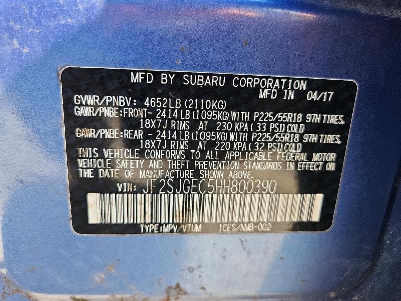 2017 SUBARU FORESTER 2.0XT PREMIUM 2.0XT PREMIUM 13
