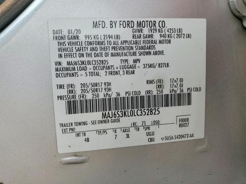 2020 FORD ECOSPORT TITANIUM TITANIUM 13