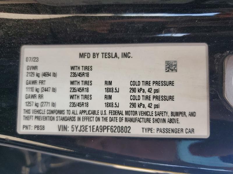 2023 TESLA MODEL 3 12