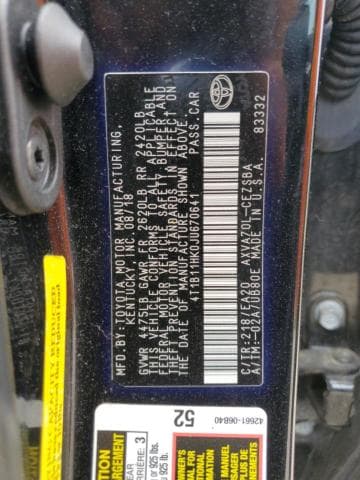 2018 TOYOTA CAMRY L L 12