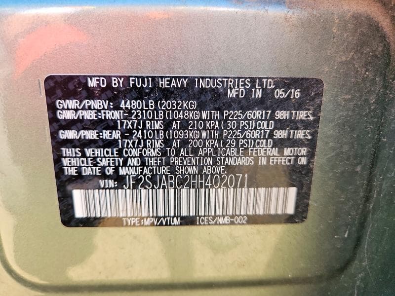 2017 SUBARU FORESTER 2.5I 13