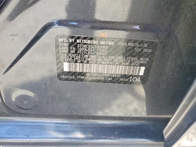 2024 MITSUBISHI MIRAGE G4 ES 12