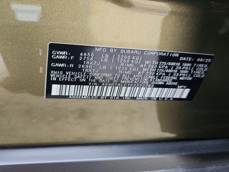 2025 SUBARU OUTBACK ONYX EDITION 13