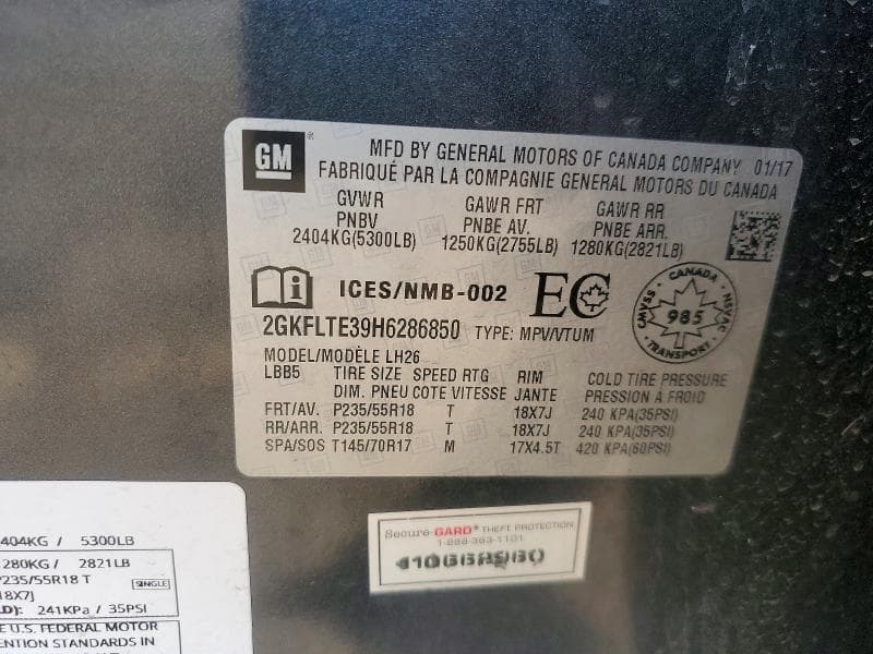 2017 GMC TERRAIN SLE 13