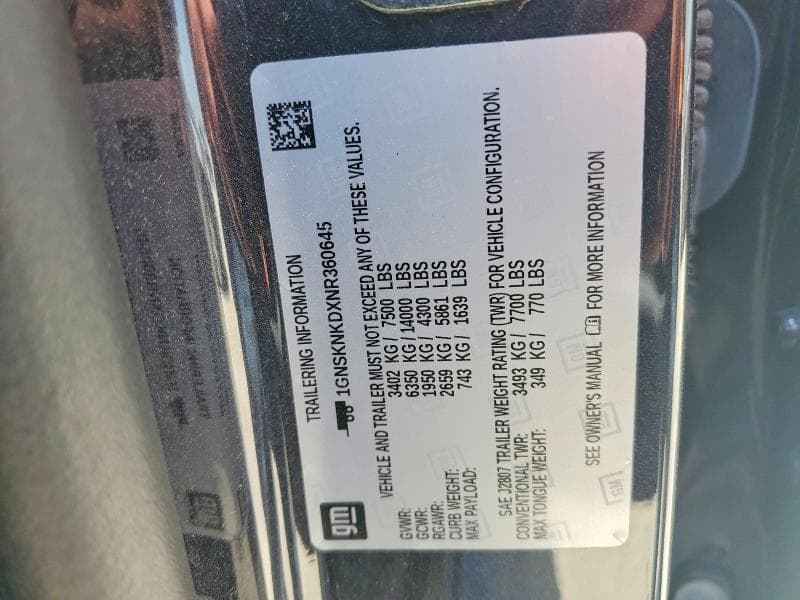 2022 CHEVROLET TAHOE K1500 LT 12
