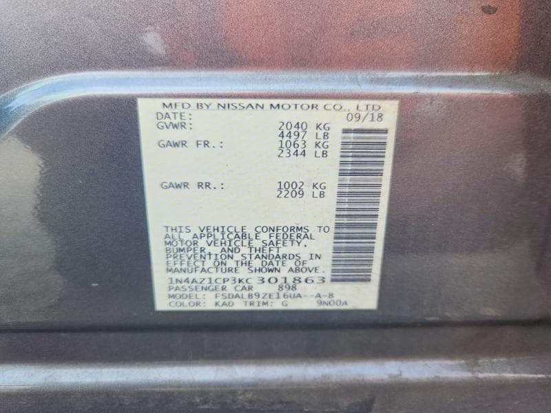 2019 NISSAN LEAF S 13