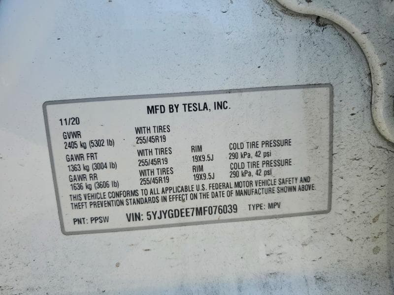 2021 TESLA MODEL Y 14