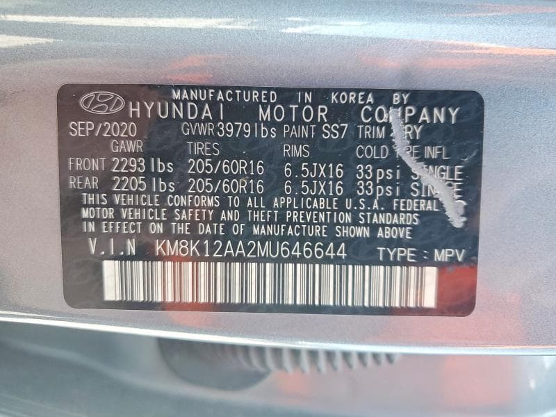 2021 HYUNDAI KONA SE 13