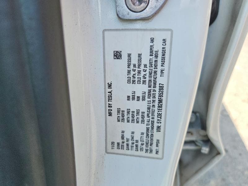 2021 TESLA MODEL 3 12