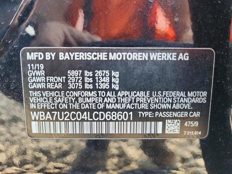 2020 BMW 750 XI 12