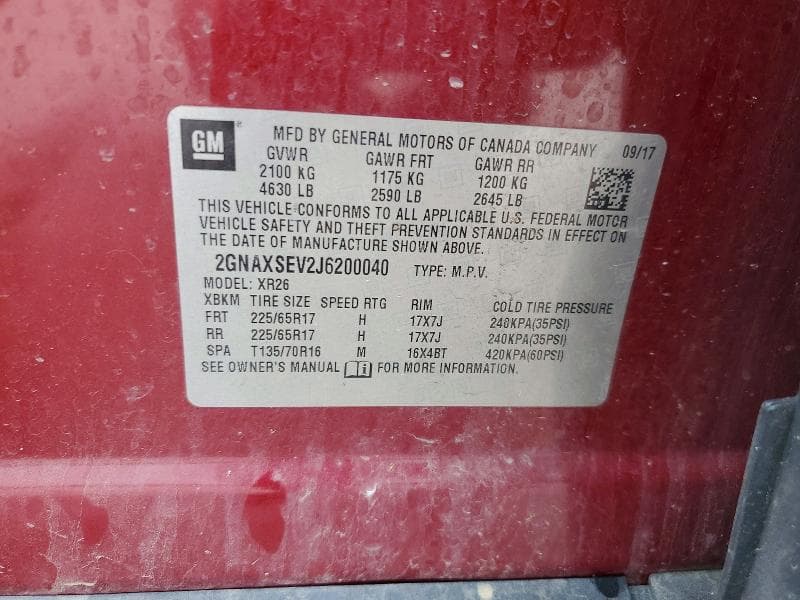 2018 CHEVROLET EQUINOX LT 13