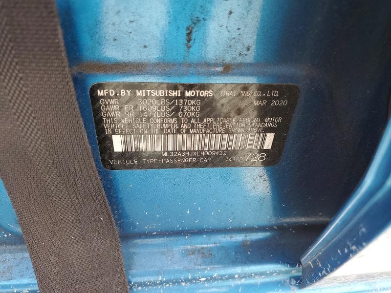 2020 MITSUBISHI MIRAGE ES 12