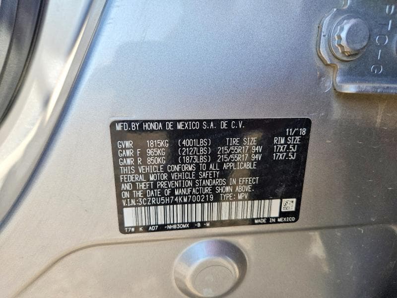 2019 HONDA HR-V EXL EXL 14