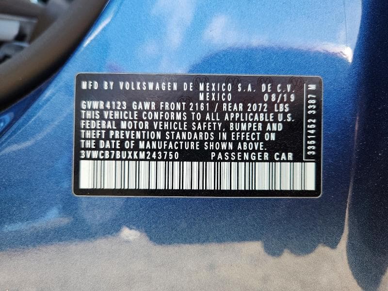 2019 VOLKSWAGEN JETTA S S 12