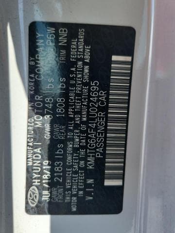 2020 HYUNDAI VELOSTER 2.0L 2.0L 12