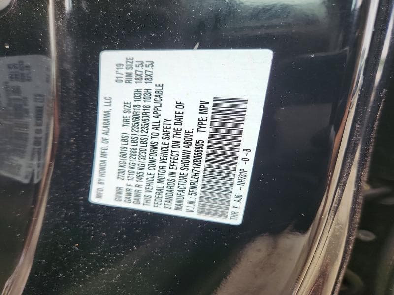 2019 HONDA ODYSSEY EXL 13