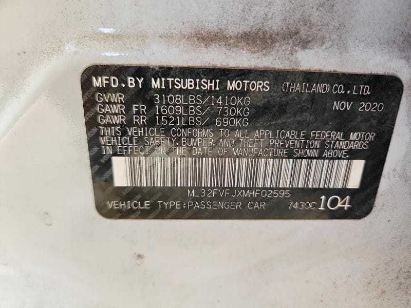 2021 MITSUBISHI MIRAGE G4 SE 12