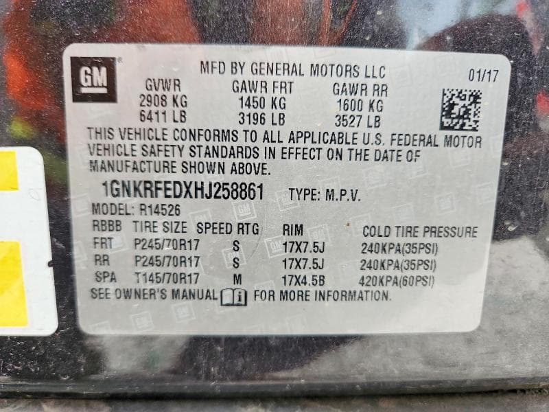 2017 CHEVROLET TRAVERSE LS 13