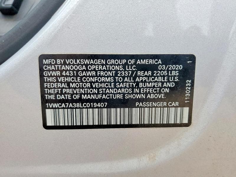 2020 VOLKSWAGEN PASSAT SEL 13