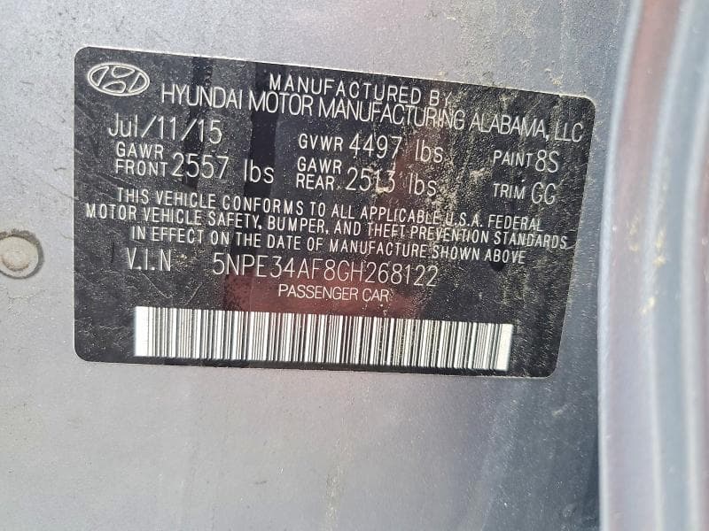 2016 HYUNDAI SONATA SPORT SPORT 12