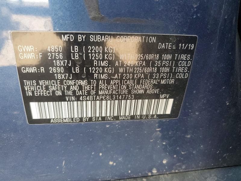 2020 SUBARU OUTBACK TOURING TOURING 13