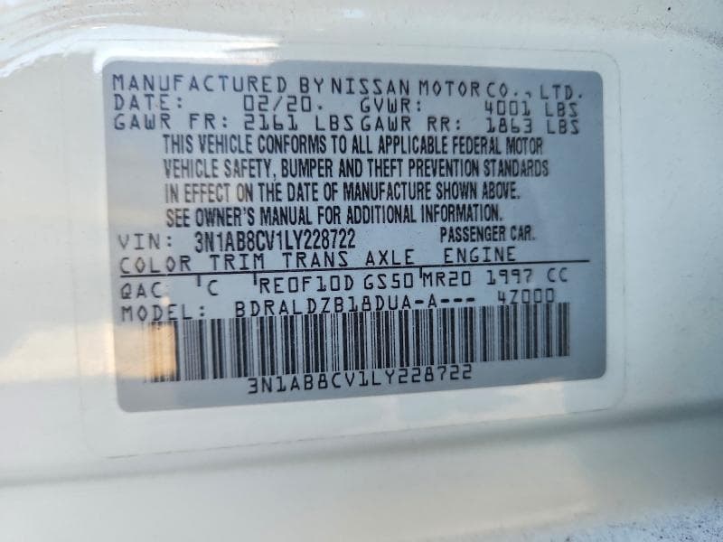 2020 NISSAN SENTRA SV 12