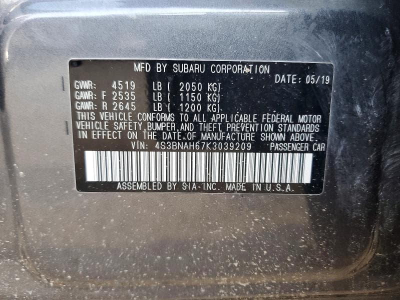 2019 SUBARU LEGACY 2.5I PREMIUM 13