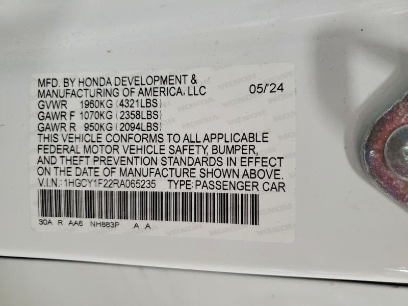 2024 HONDA ACCORD LX LX 12