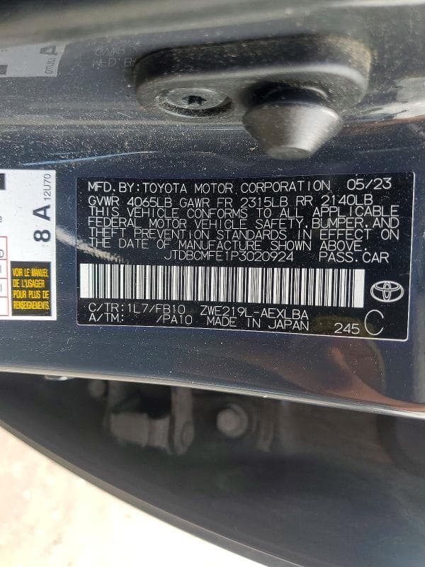 2023 TOYOTA COROLLA HYBRID LE 12
