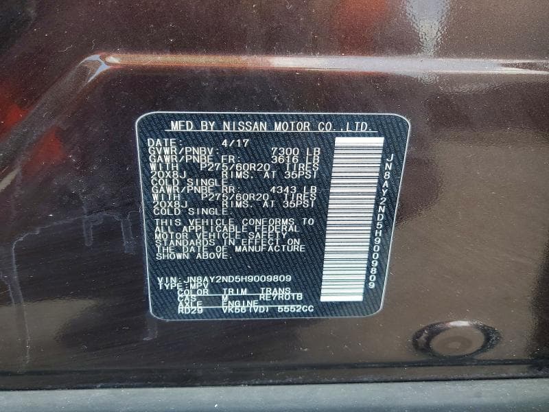 2017 NISSAN ARMADA PLATINUM PLATINUM 13