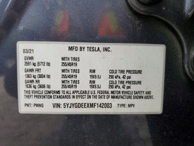 2021 TESLA MODEL Y 14
