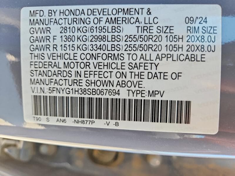 2025 HONDA PILOT SPORT SPORT 12