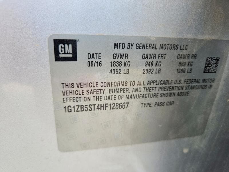 2017 CHEVROLET MALIBU LS 12