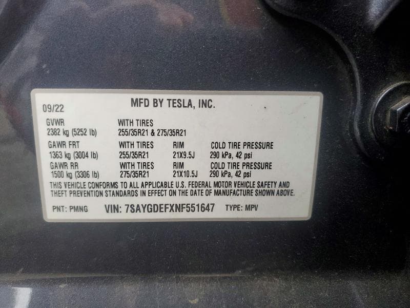2022 TESLA MODEL Y 12