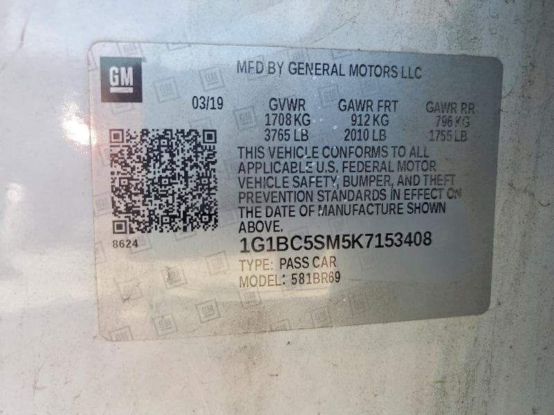 2019 CHEVROLET CRUZE LS 12
