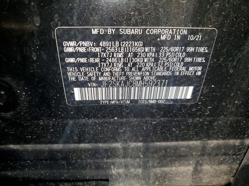 2021 SUBARU FORESTER PREMIUM 14