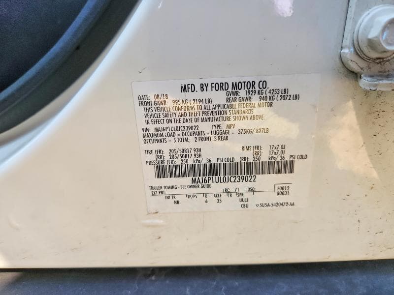 2018 FORD ECOSPORT SE 12