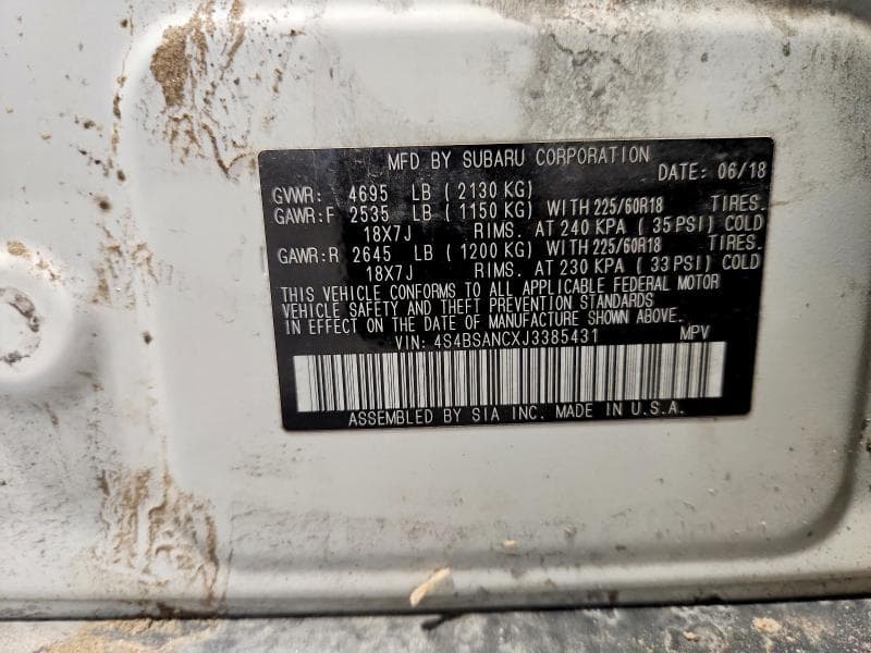 2018 SUBARU OUTBACK 2.5I LIMITED 13