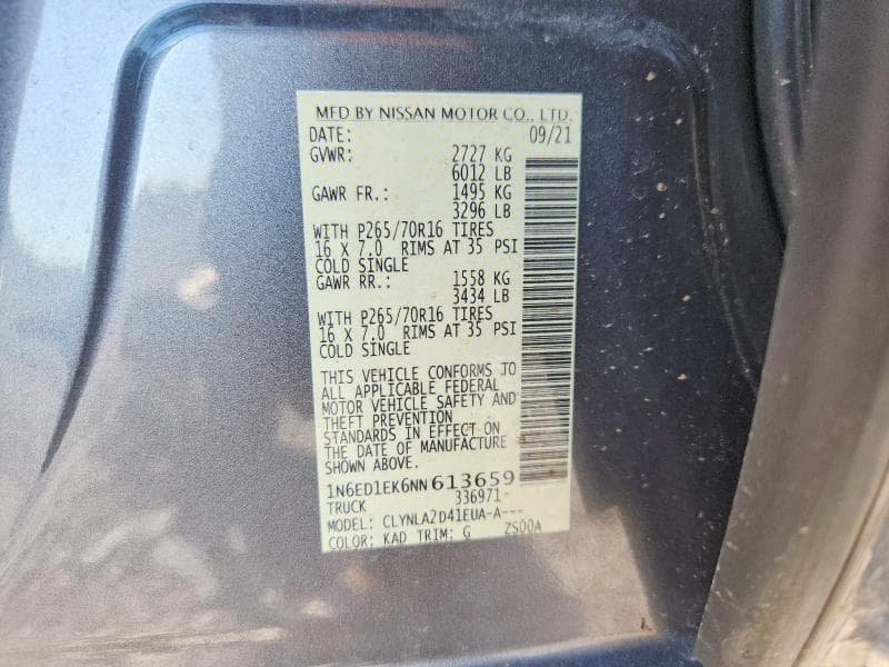 2022 NISSAN FRONTIER S 12