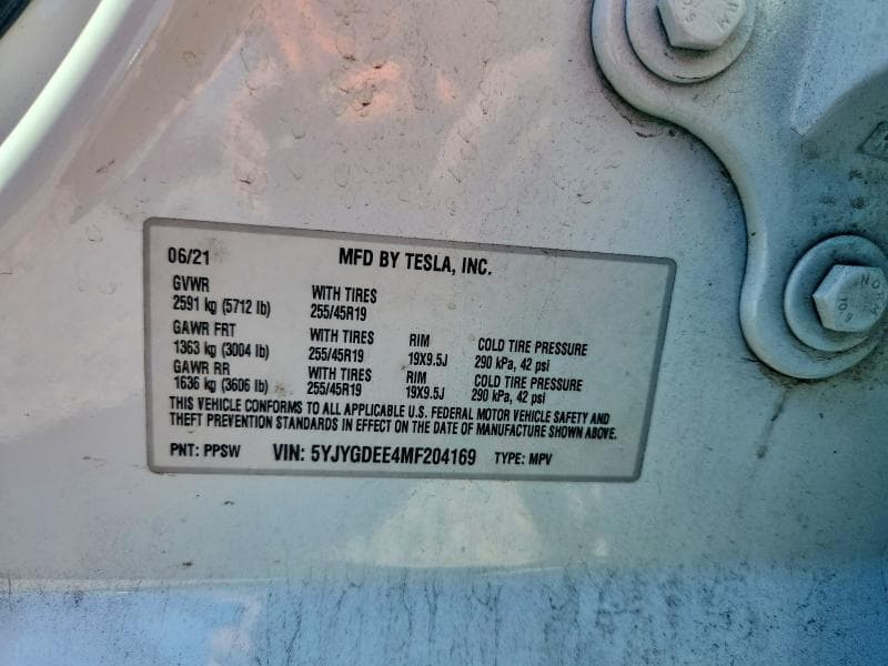 2021 TESLA MODEL Y 12