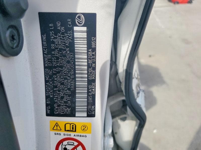 2019 LEXUS ES 350 12