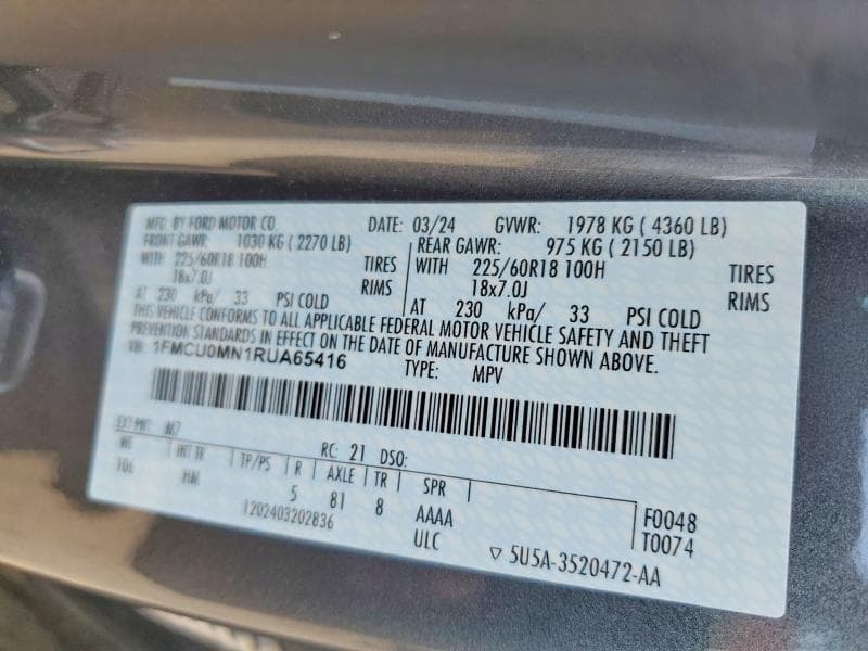 2024 FORD ESCAPE ST LINE 13