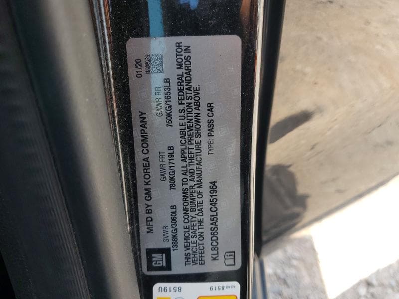 2020 CHEVROLET SPARK 1LT 12