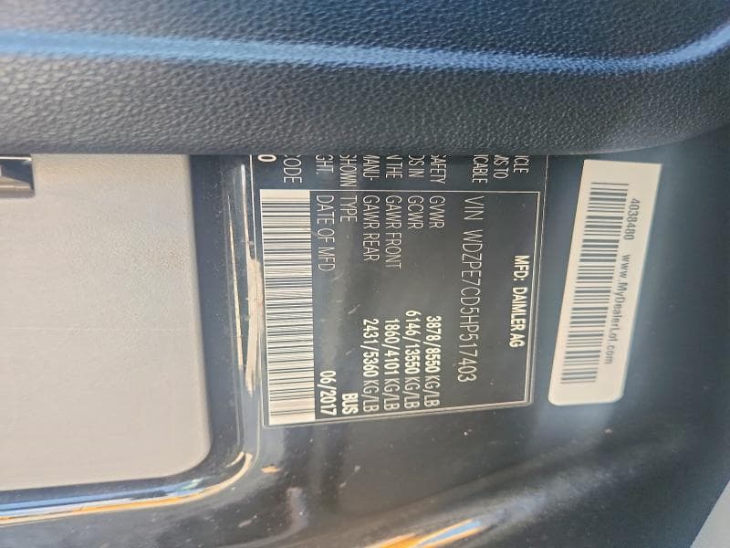 2017 MERCEDES-BENZ SPRINTER 2500 2500 12